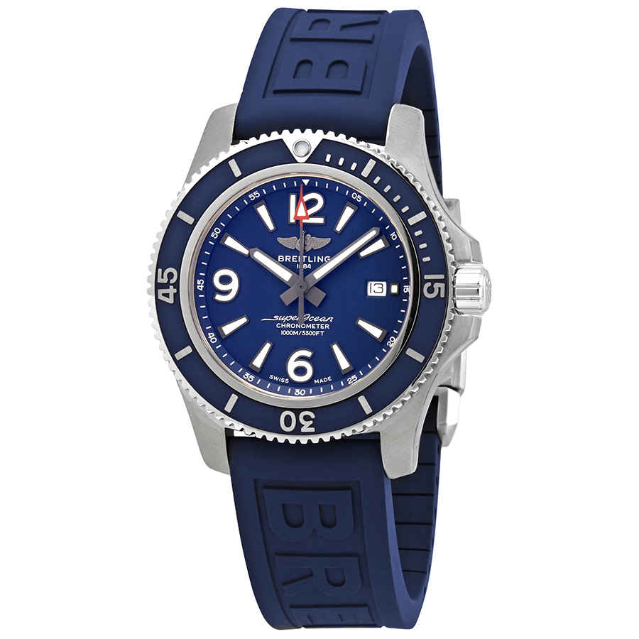 Breitling Superocean 44mm Automatic Blue Dial Blue Rubber Strap Watch for Men - A17367D81C1S2 Buy Now By Breitling