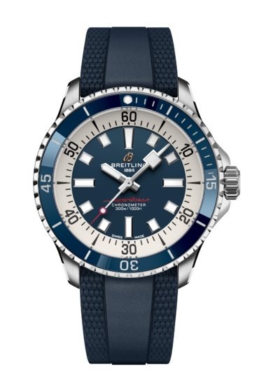 Breitling Superocean Automatic 42mm Blue Dial Blue Rubber Strap Watch for Men - A17375E71C1S1 Buy Now By Breitling