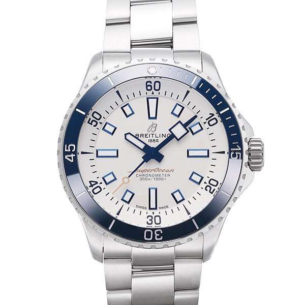 Breitling Superocean Automatic 42 White Dial Green Silver Steel Strap Watch for Men - A17375E71G1A1 Buy Now By Breitling