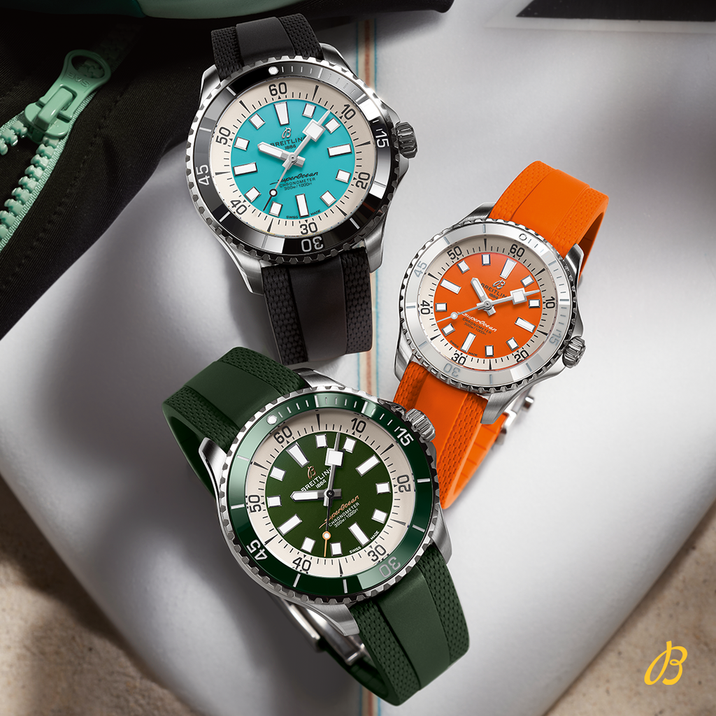 Breitling Superocean Automatic 36 Orange Dial Orange Rubber Strap Watch for Men - A17377211O1S1 Buy Now By Breitling