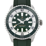 Breitling Superocean Automatic 44 Green Dial Green Rubber Strap Watch for Men - A17376A31L1S1 Buy Now By Breitling