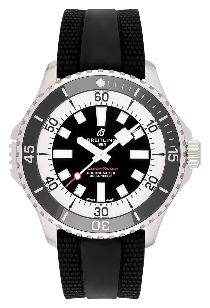 Breitling Superocean Automatic 46 Black Dial Black Rubber Strap Watch for Men - A17378211B1S1 Buy Now By Breitling