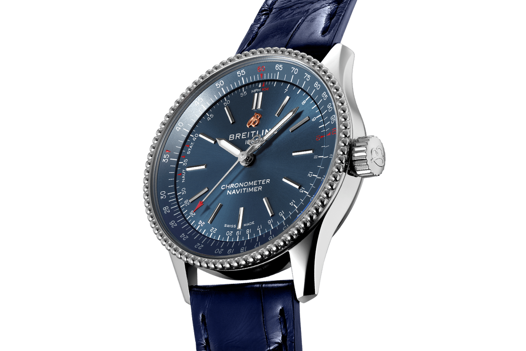 Breitling Navitimer Automatic 35 Blue Dial Blue Leather Strap Watch for Men - A17395161C1P1 Buy Now By Breitling