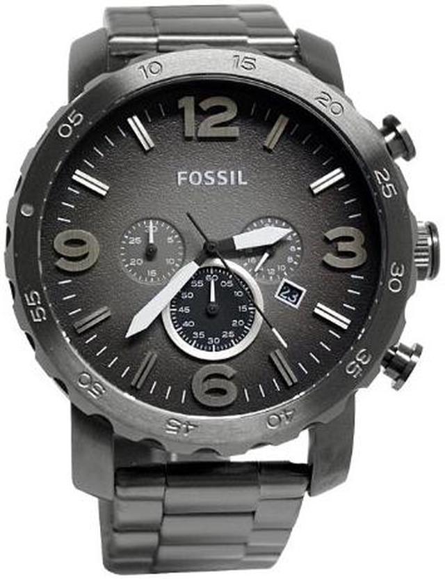 Fossil Nate Chronograph Gunmetal Dial Grey Steel Strap Watch for Men - JR1437 Buy Now By Fossil