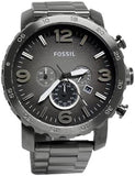Fossil Nate Chronograph Gunmetal Dial Grey Steel Strap Watch for Men - JR1437 Buy Now By Fossil