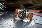 Breitling Avi Chronograph 42 P-51 Mustang Black Dial Brown Leather Strap Watch for Men - A233803A1B1X1 Buy Now By Breitling