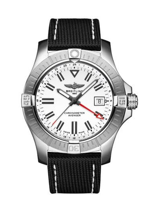 Breitling Avenger Automatic GMT 43 White Dial Black Nylon Strap Watch for Men - A32397101A1X1 Buy Now By Breitling