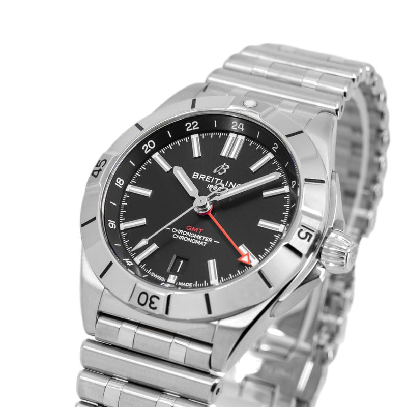 Breitling Chronomat GMT 40 Automatic Black Dial Silver Steel Strap Watch for Men - A32398101B1A1 Buy Now By Breitling