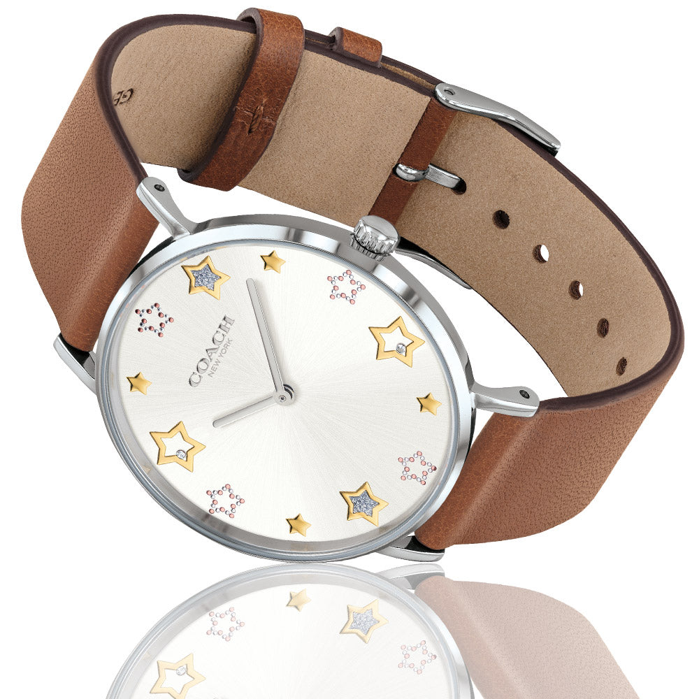 Coach Perry White Dial Brown Leather Strap Watch for Women - 14503242 Buy Now By Coach