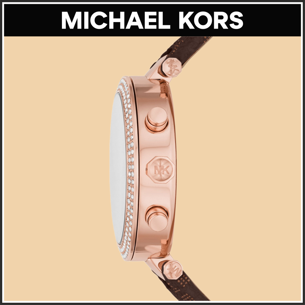 Michael Kors Parker Chronograph White Dial Brown Leather Strap Watch For Women - MK6917 Buy Now By Michael Kors