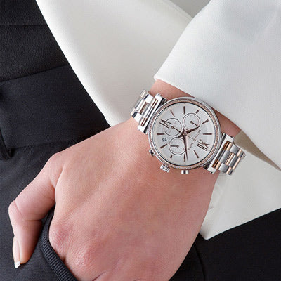 Michael Kors Sofie Chronograph Quartz White Dial Two Tone Steel Strap Watch For Women - MK6558 Buy Now By Michael Kors