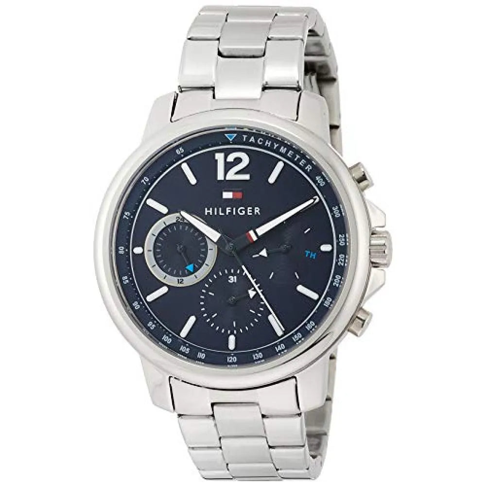 Tommy Hilfiger London Chronograph Quartz Blue Dial Silver Steel Strap Watch for Men - 1791534 Buy Now By Tommy Hilfiger