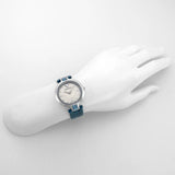 Versace Olympo Gleam White Dial Green Leather Strap Watch for Women - VAN020016 Buy Now By Versace