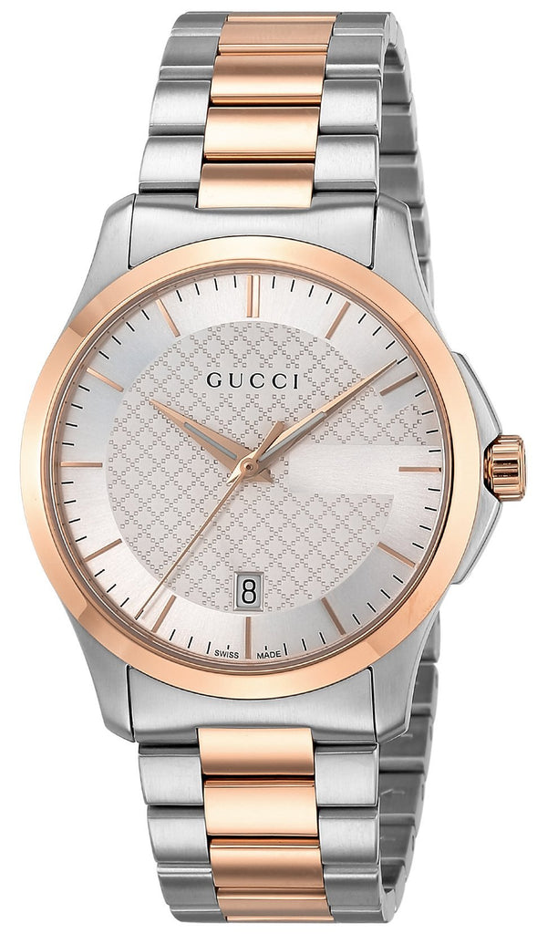 Gucci G Timeless Silver Dial Two Tone Steel Strap Watch For Men - YA126473 Buy Now By Gucci
