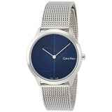 Calvin Klein Minimal Blue Dial Silver Mesh Bracelet Watch for Women - K3M2212N Buy Now By Calvin Klein