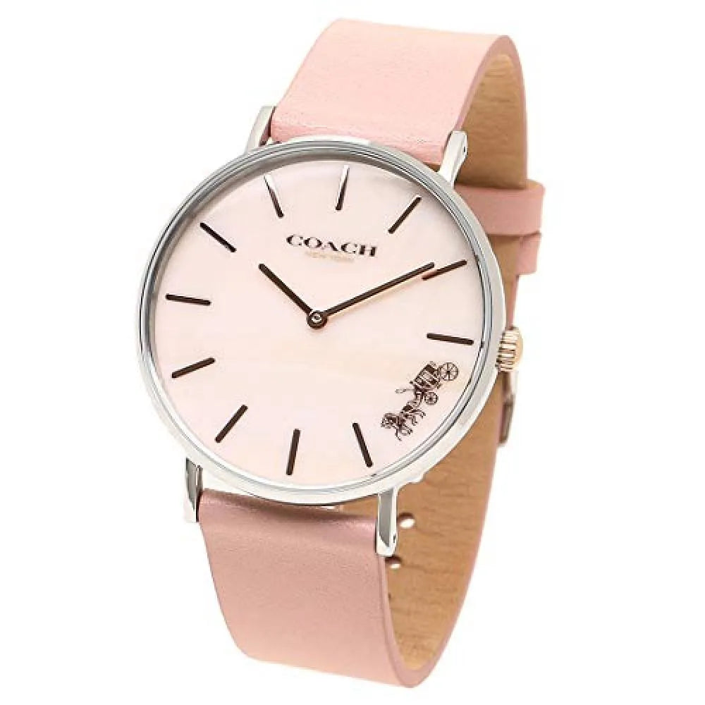 Coach Perry Mother of Pearl Pink Dial Pink Leather Strap Watch for Women - 14503244 Buy Now By Coach