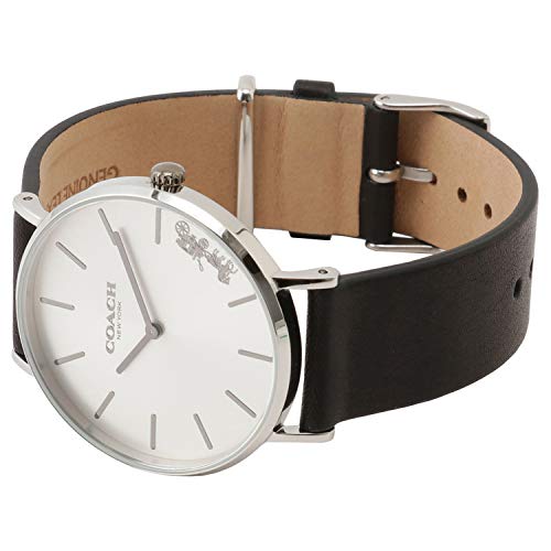 Coach Perry White Dial Black Leather Strap Watch for Women - 14503115 Buy Now By Coach