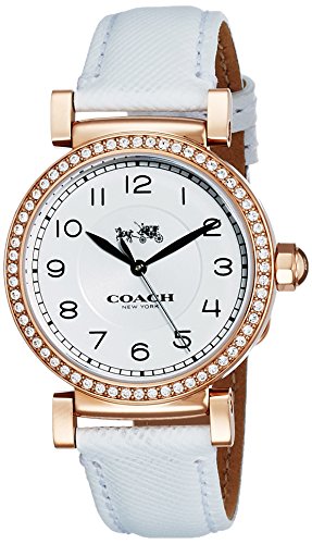 Coach Madison White Dial White Leather Strap Watch for Women - 14502401 Buy Now By Coach