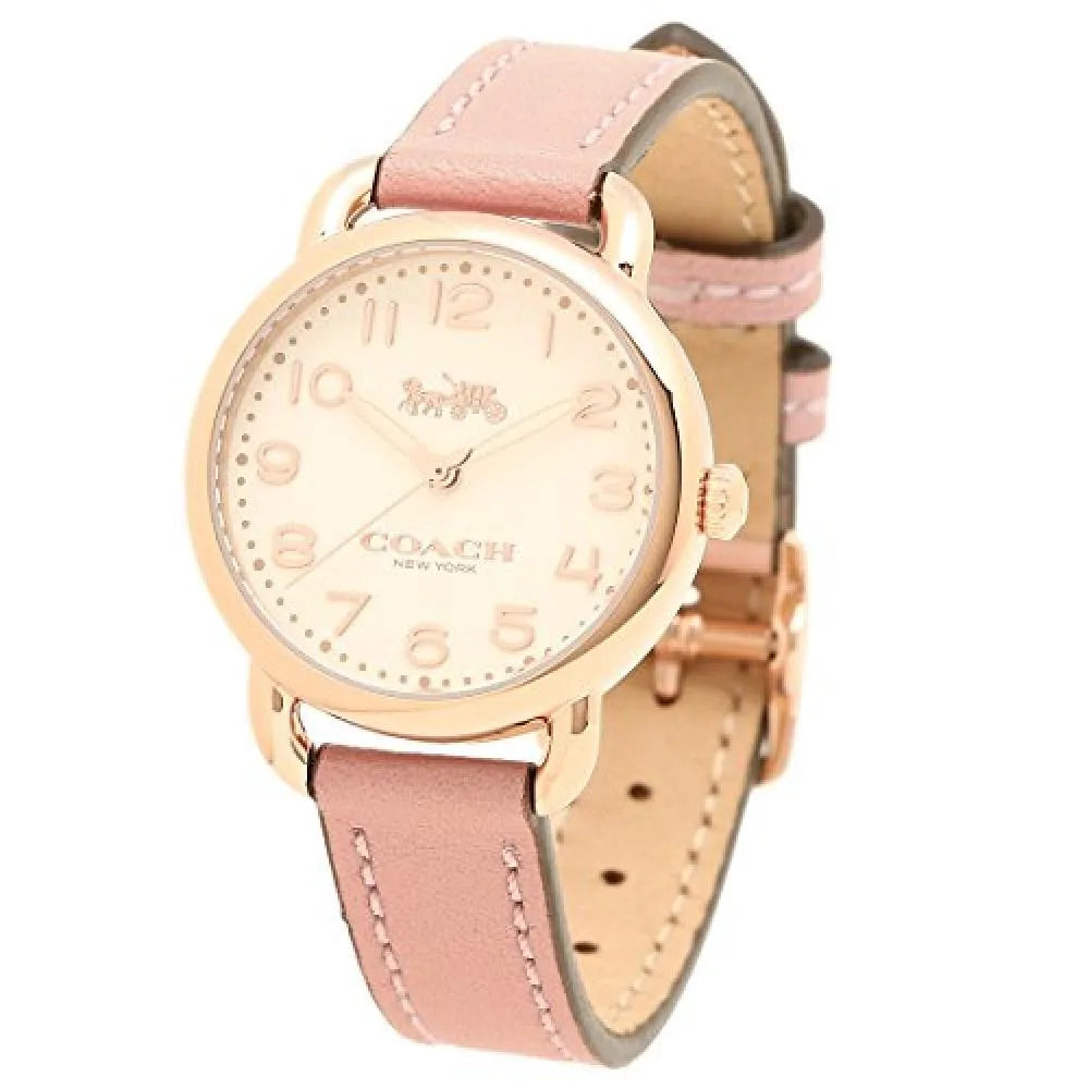 Coach Delancey Cream Dial Blush Pink Leather Strap Watch for Women - 14502750 Buy Now By Coach