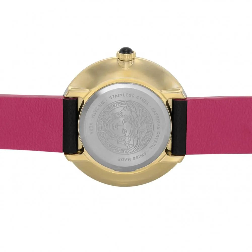 Versace V-Flare Quartz Black Dial Black Leather Strap Watch for Women - VEBN00218 Buy Now By Versace