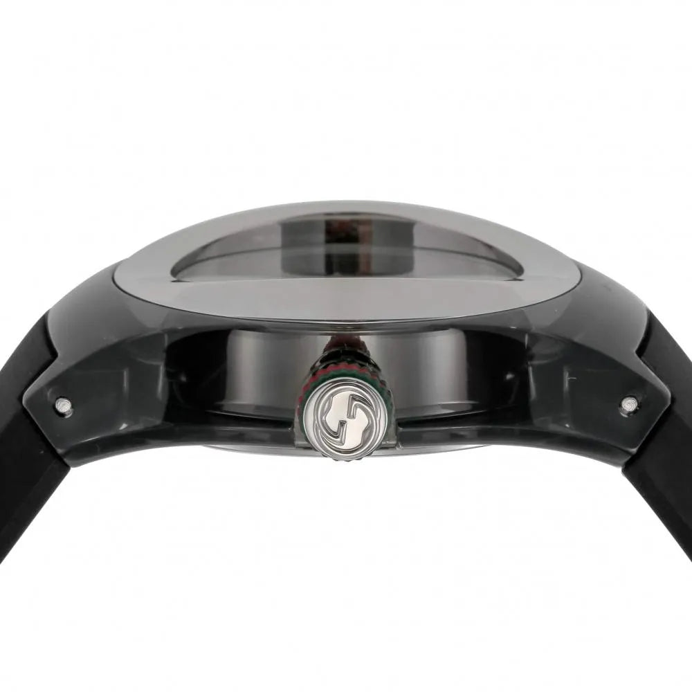 Gucci Sync Quartz Black Dial Black Rubber Strap Watch For Men - YA137301 Buy Now By Gucci