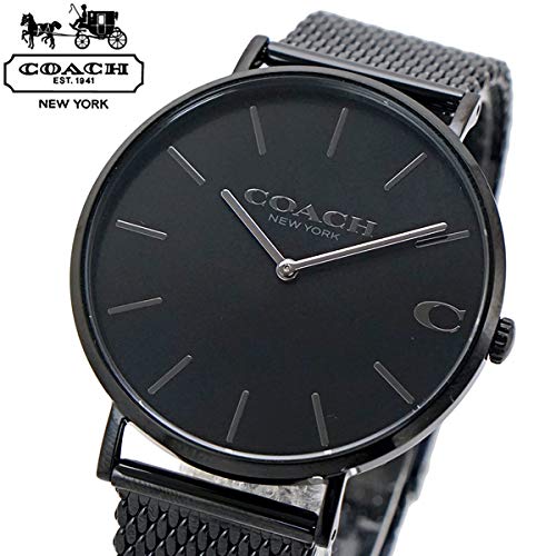 Coach Charles Black Dial Black Mesh Bracelet Watch for Men - 14602148 Buy Now By Coach