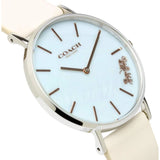 Coach Perry Blue Mother of Pearl Dial White Leather Strap Watch for Women - 14503270 Buy Now By Coach