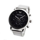 Emporio Armani Classic Chronograph Black Dial Silver Mesh Bracelet Watch For Men - AR1808 Buy Now By Emporio Armani