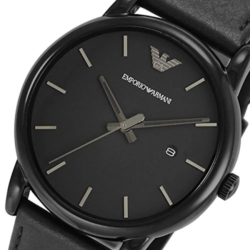 Emporio Armani Classic Black Dial Black Leather Strap Watch For Men - AR1732 Buy Now By Emporio Armani
