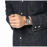 Fossil Townsman Twist Skeleton Blue Dial Blue Leather Strap Watch for Men - ME1138 Buy Now By Fossil