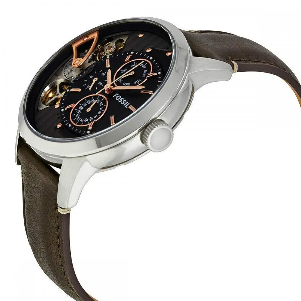 Fossil Townsman Automatic Black Dial Brown Leather Strap Watch for Men - ME1163 Buy Now By Fossil