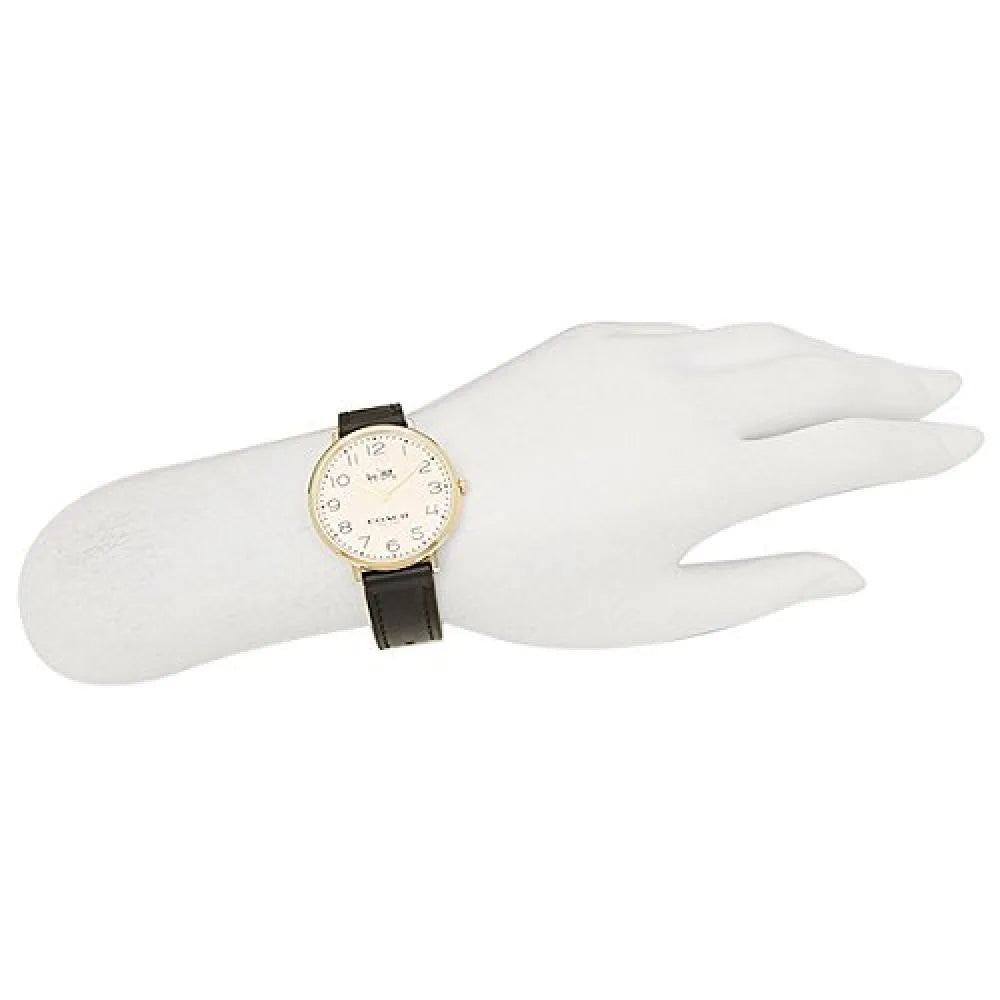 Coach Slim Easton White Dial Black Leather Strap Watch for Women - 14502683 Buy Now By Coach