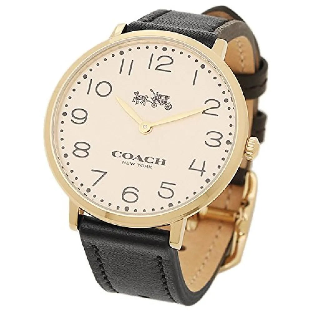 Coach Slim Easton White Dial Black Leather Strap Watch for Women - 14502683 Buy Now By Coach