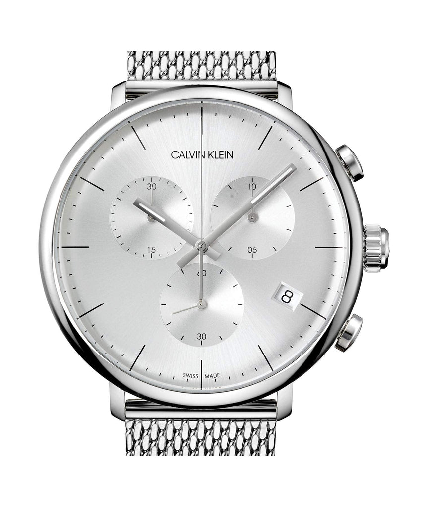 Calvin Klein High Noon Silver Dial Silver Mesh Bracelet Watch for Men - K8M27126 Buy Now By Calvin Klein