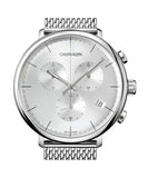Calvin Klein High Noon Silver Dial Silver Mesh Bracelet Watch for Men - K8M27126 Buy Now By Calvin Klein
