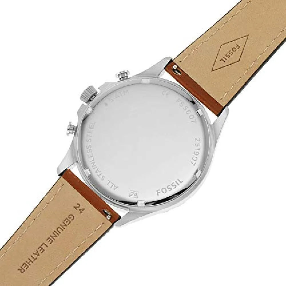 Fossil Forrester Chronograph Blue Dial Brown Leather Strap Watch for Men - S5607 Buy Now By Fossil