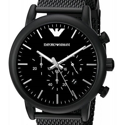 Emporio Armani Sport Chronograph Black Dial Black Mesh Bracelet Watch For Men - AR1968 Buy Now By Emporio Armani