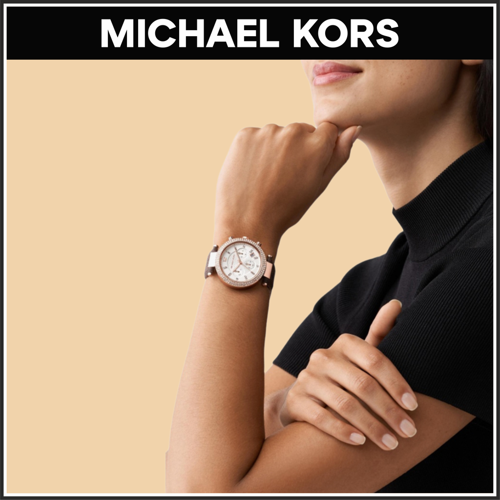 Michael Kors Parker Chronograph White Dial Brown Leather Strap Watch For Women - MK6917 Buy Now By Michael Kors