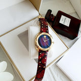 Versace Shadov Quartz Red Dial Red Leather Strap Watch for Women - VEBM00918 Buy Now By Versace
