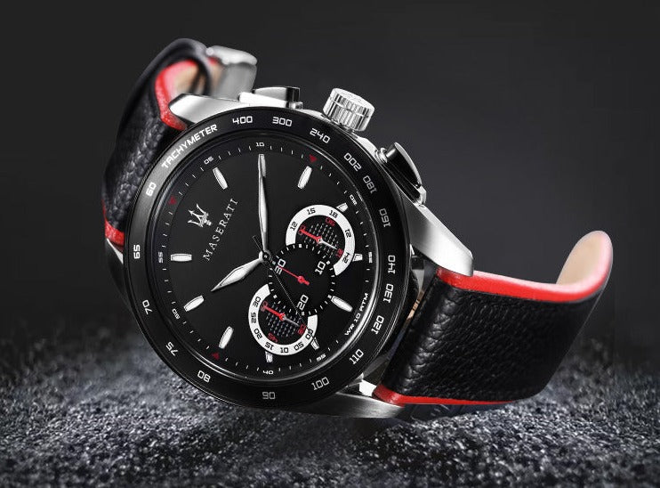 Maserati Traguardo Black Dial Black Leather Strap Watch For Men - R8871612028 Buy Now By Maserati