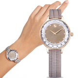 Swarovski Octea Nova Beige Dial Grey Leather Strap Watch for Women - 5649999 Buy Now By Swarovski
