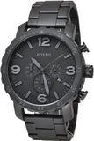 Fossil Nate Chronograph Black Dial Black Steel Strap Watch for Men - JR1401 Buy Now By Fossil
