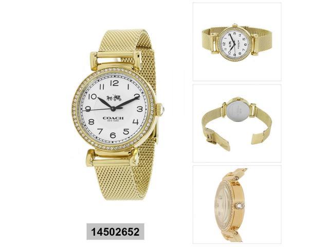 Coach Madison White Dial Gold Mesh Bracelet Watch for Women - 14502652 Buy Now By Coach