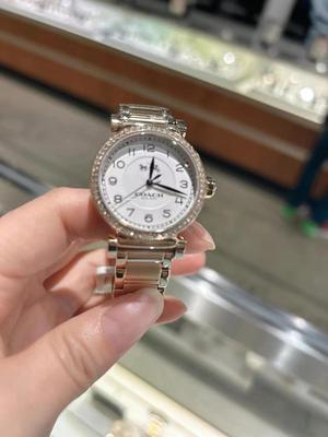 Coach Madison Crystals Silver Dial Two Tone Steel Strap Watch for Women - 14502404 Buy Now By Coach