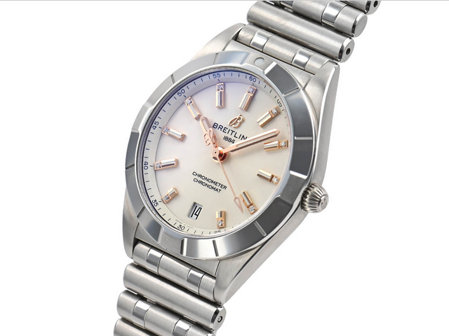 Breitling Chronomat 32 Diamonds White Dial Silver Steel Strap Watch for Women - A77310101A3A1 Buy Now By Breitling