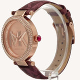Michael Kors Parker Rose Gold Dial Maroon Leather Strap Watch For Women - MK2974 Buy Now By Michael Kors