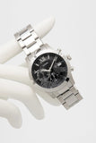 Guess Atlas Chronograph Black Dial Silver Steel Strap Watch For Men - W0668G3 Buy Now By Guess