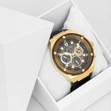 Guess Poseidon Chronograph Black Dial Black Silicone Strap Watch For Men - GW0425G1 Buy Now By Guess