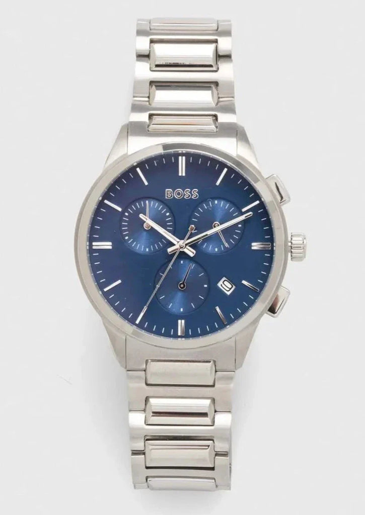 Hugo Boss Dapper Chronograph Blue Dial Silver Steel Strap Watch For Men - 1513927 Buy Now By Hugo Boss