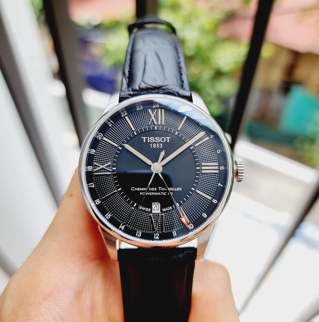 Tissot Chemin Des Tourelles Powermatic 80 Black Dial Black Leather Strap Watch For Men - T099.407.16.058.00 Buy Now By Tissot